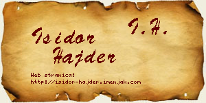 Isidor Hajder vizit kartica